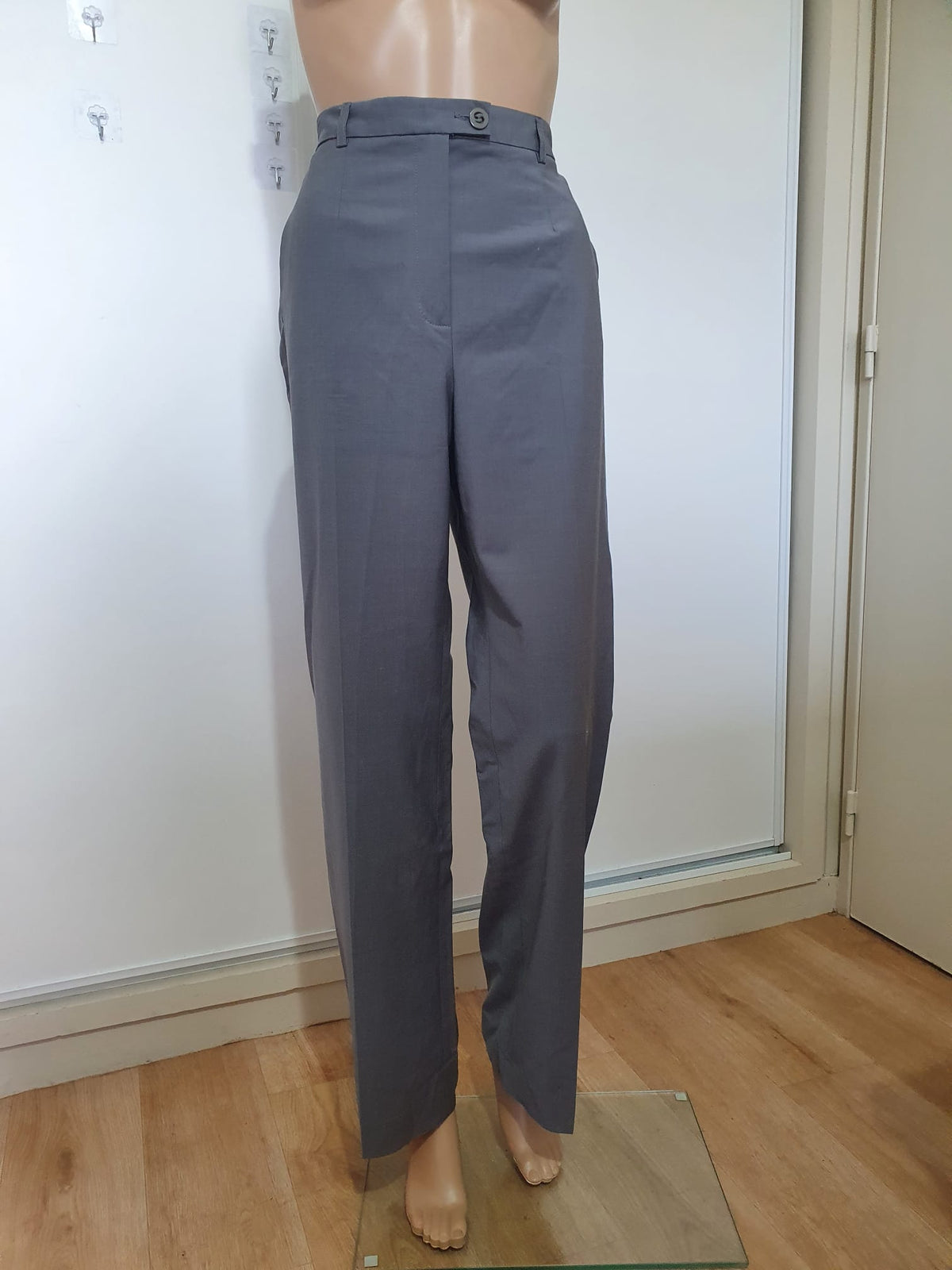 Pantalon Droit Un Jour Ailleurs - Modèle "Fabienne" - Laine Froide & Élasthanne - Gris T40