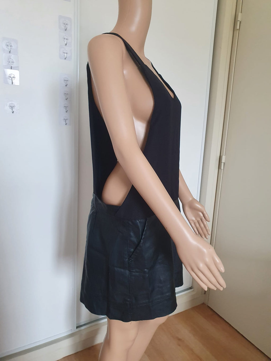 Robe Courte Bi-Matière Noire Bonobo - Look Rock & Chic - Taille L
