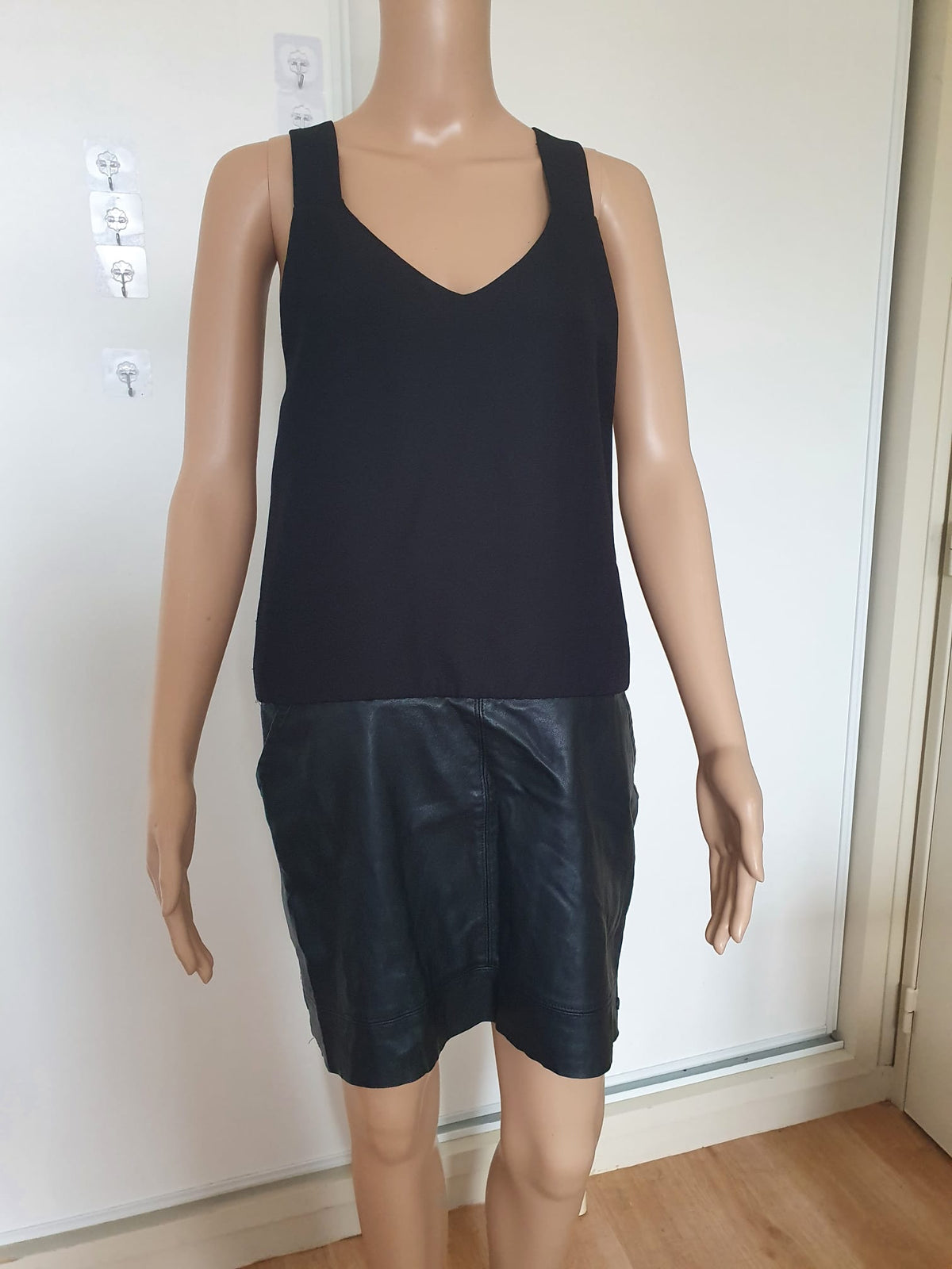 Robe Courte Bi-Matière Noire Bonobo - Look Rock & Chic - Taille L