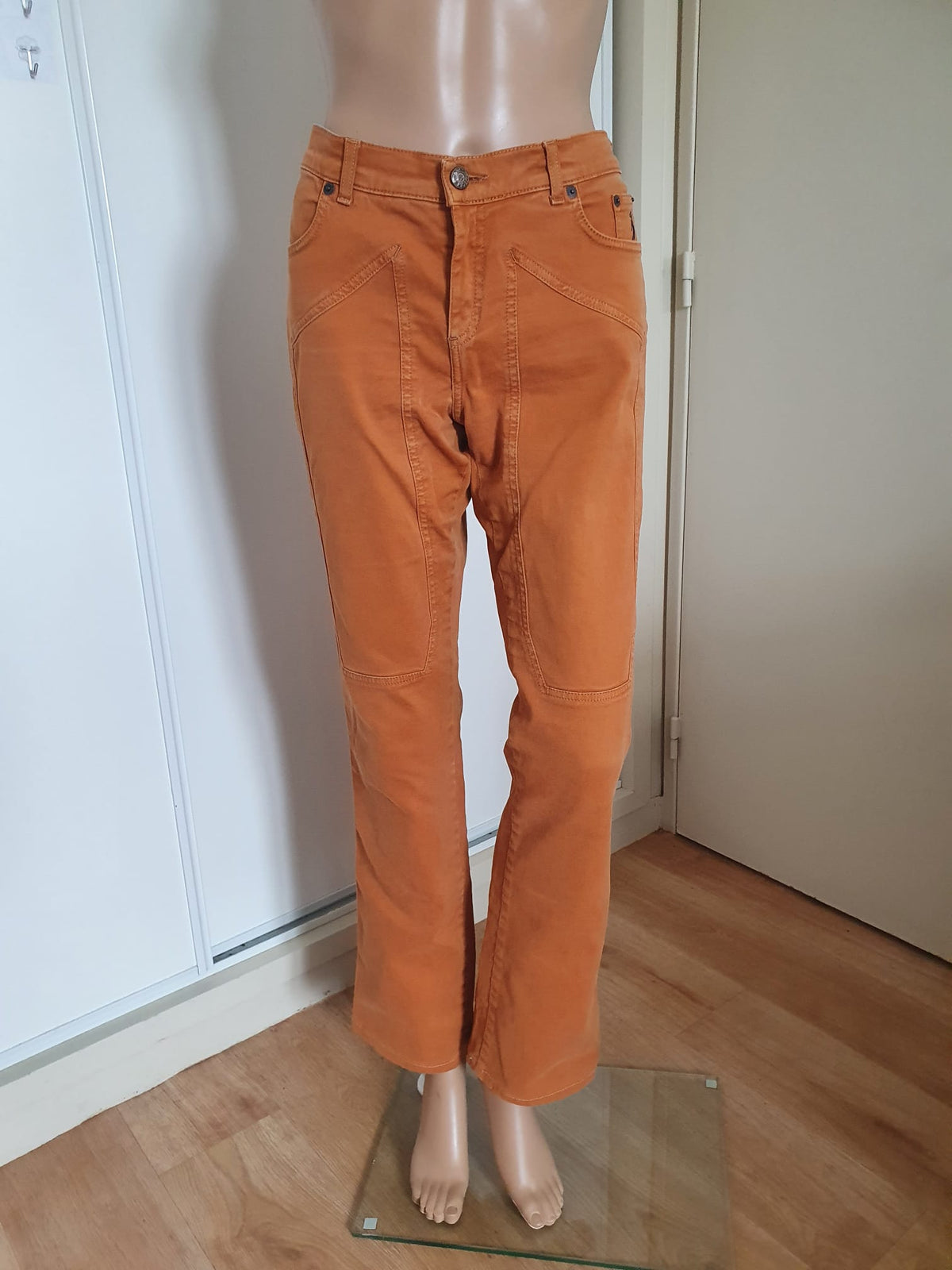 Pantalon Jeckerson Femme Slim Fit - Ocre Caramel - Made in Italy- T40