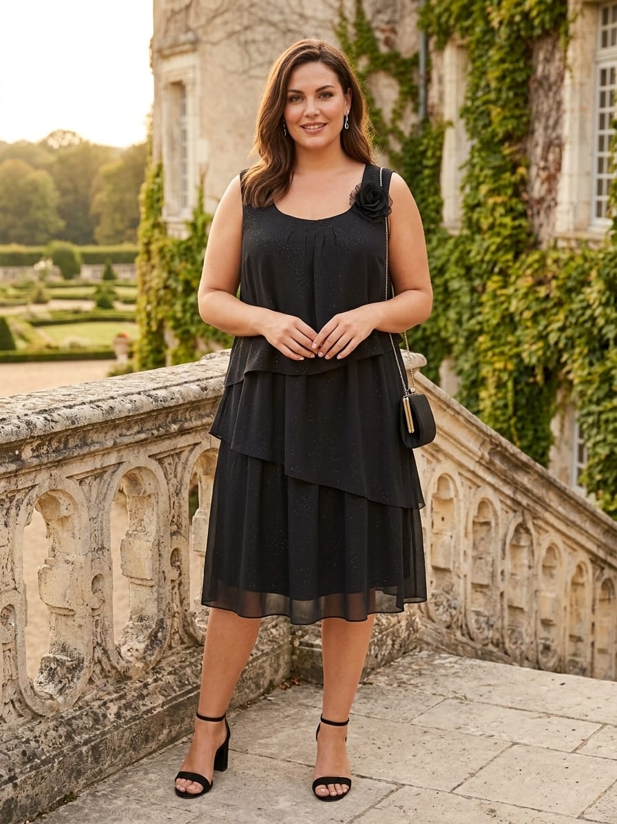 Robe de Soirée Noire Armand Thiery – Élégance & Scintillement (Taille 46 / 3XL)