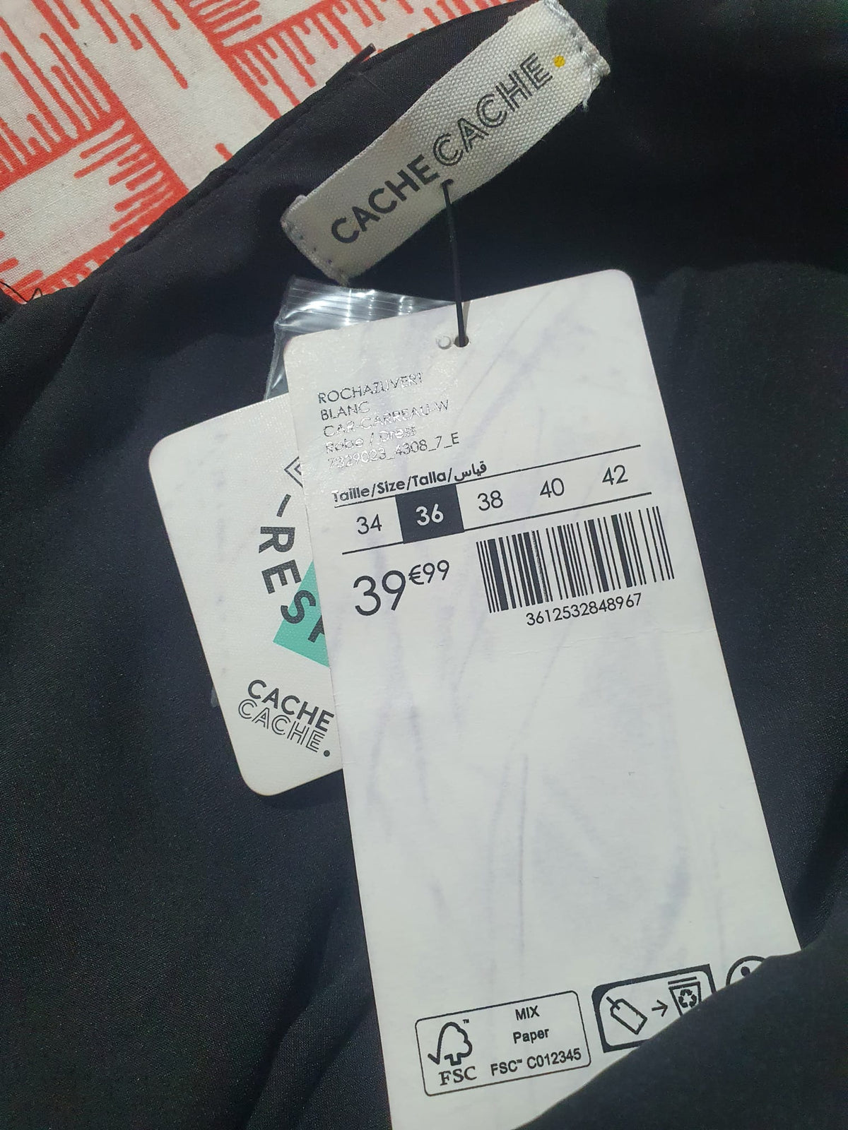 Robe Courte à Carreaux Cache Cache - Col V & Coupe Portefeuille - Neuve avec Étiquette (Taille 36)