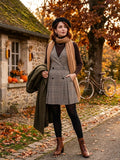 Robe Courte à Carreaux Cache Cache - Col V & Coupe Portefeuille - Neuve avec Étiquette (Taille 36)