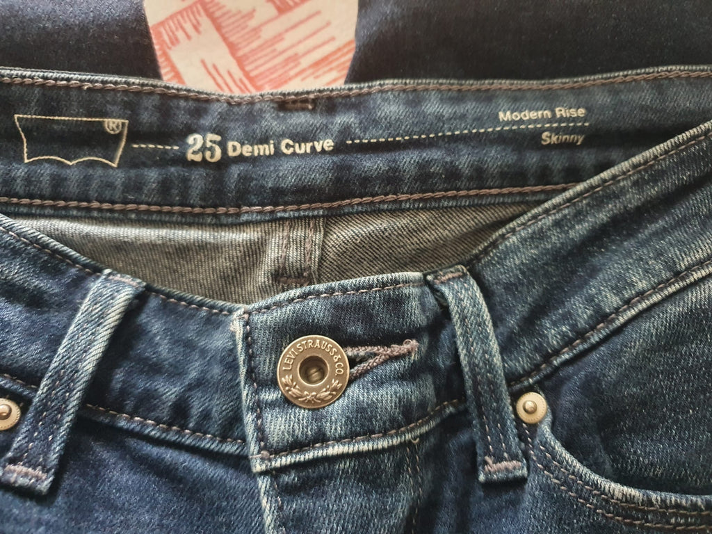 Jean Lévi's Demi Curve Skinny – Bleu Délavé et Destroy T34
