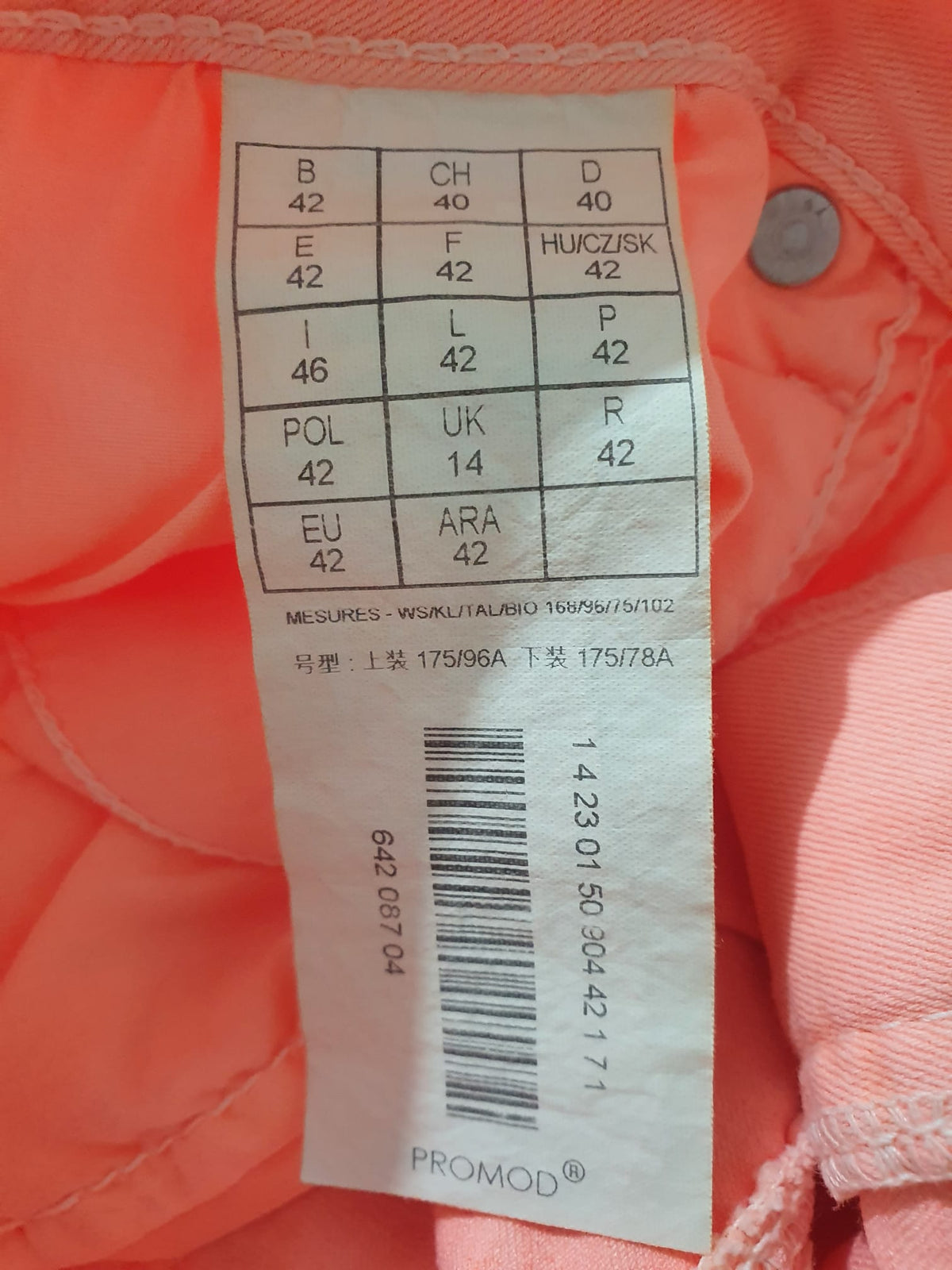 Pantalon Slim Rose Saumon Promod – Taille 40