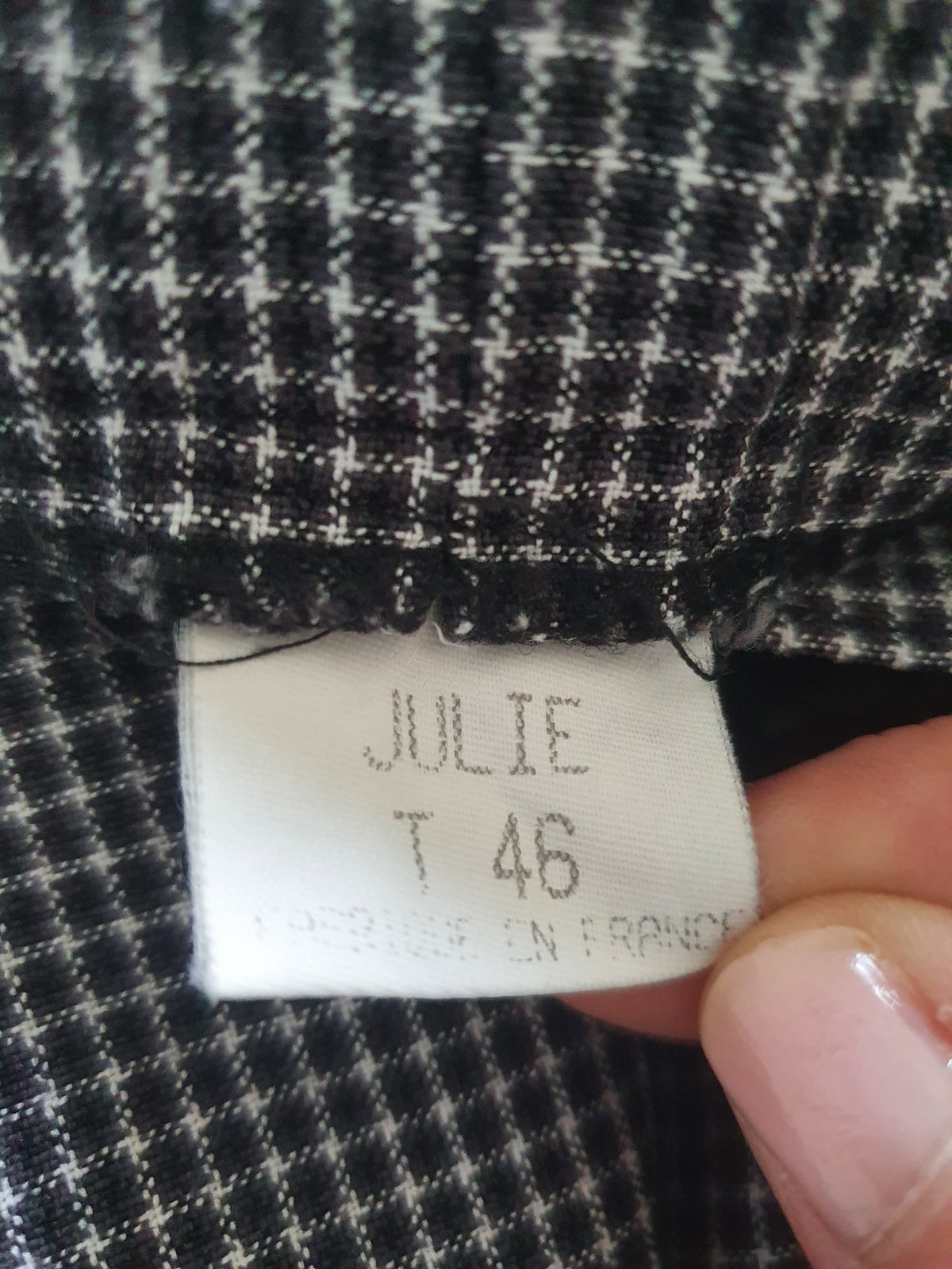 Pantalon Vintage à Carreaux Noir et Blanc – Chic Rétro - Taille 38 / 40