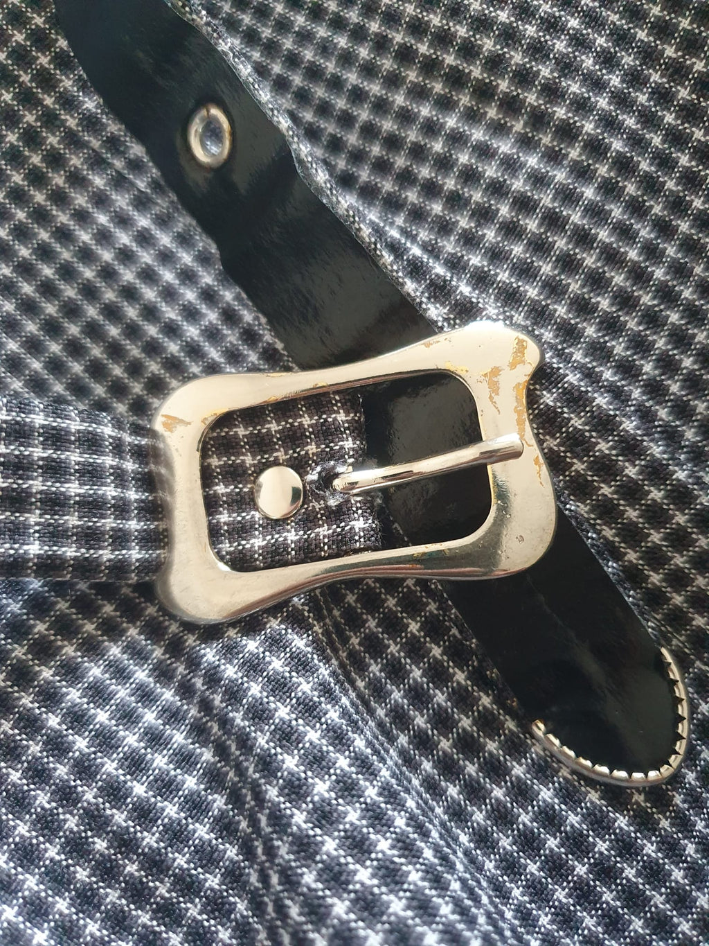 Pantalon Vintage à Carreaux Noir et Blanc – Chic Rétro - Taille 38 / 40