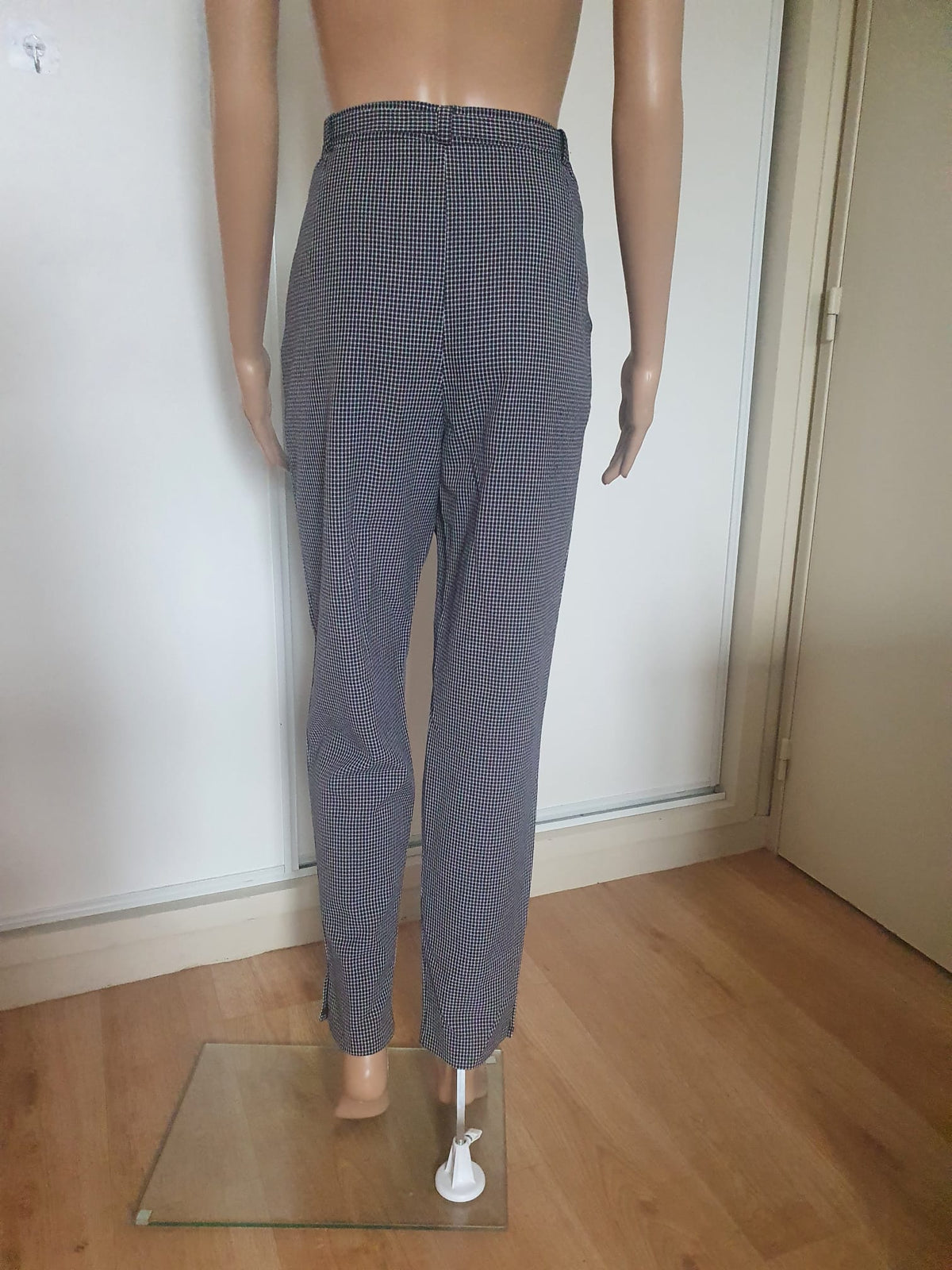 Pantalon Vintage à Carreaux Noir et Blanc – Chic Rétro - Taille 38 / 40