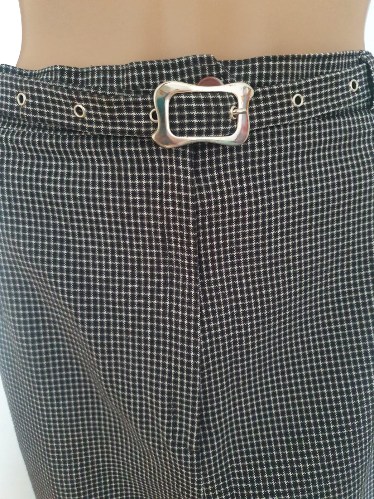 Pantalon Vintage à Carreaux Noir et Blanc – Chic Rétro - Taille 38 / 40