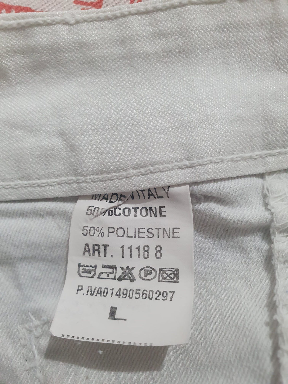 Pantalon Droit Blanc Imprimé Graffiti – Made in Italy - T40
