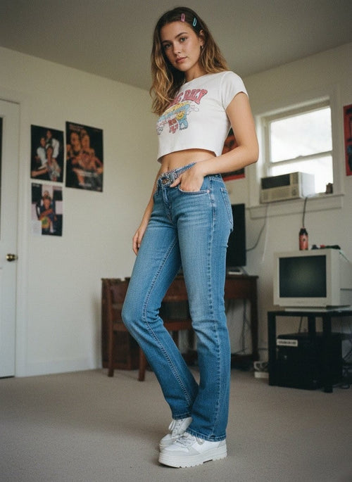 Jean Levi's 524 Vintage - Taille Très Basse Bootcut - Y2K - T34/36
