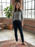 Jean Skinny Biker Rag & Bone - Modèle "Midnight" à Zips Métalliques  T34
