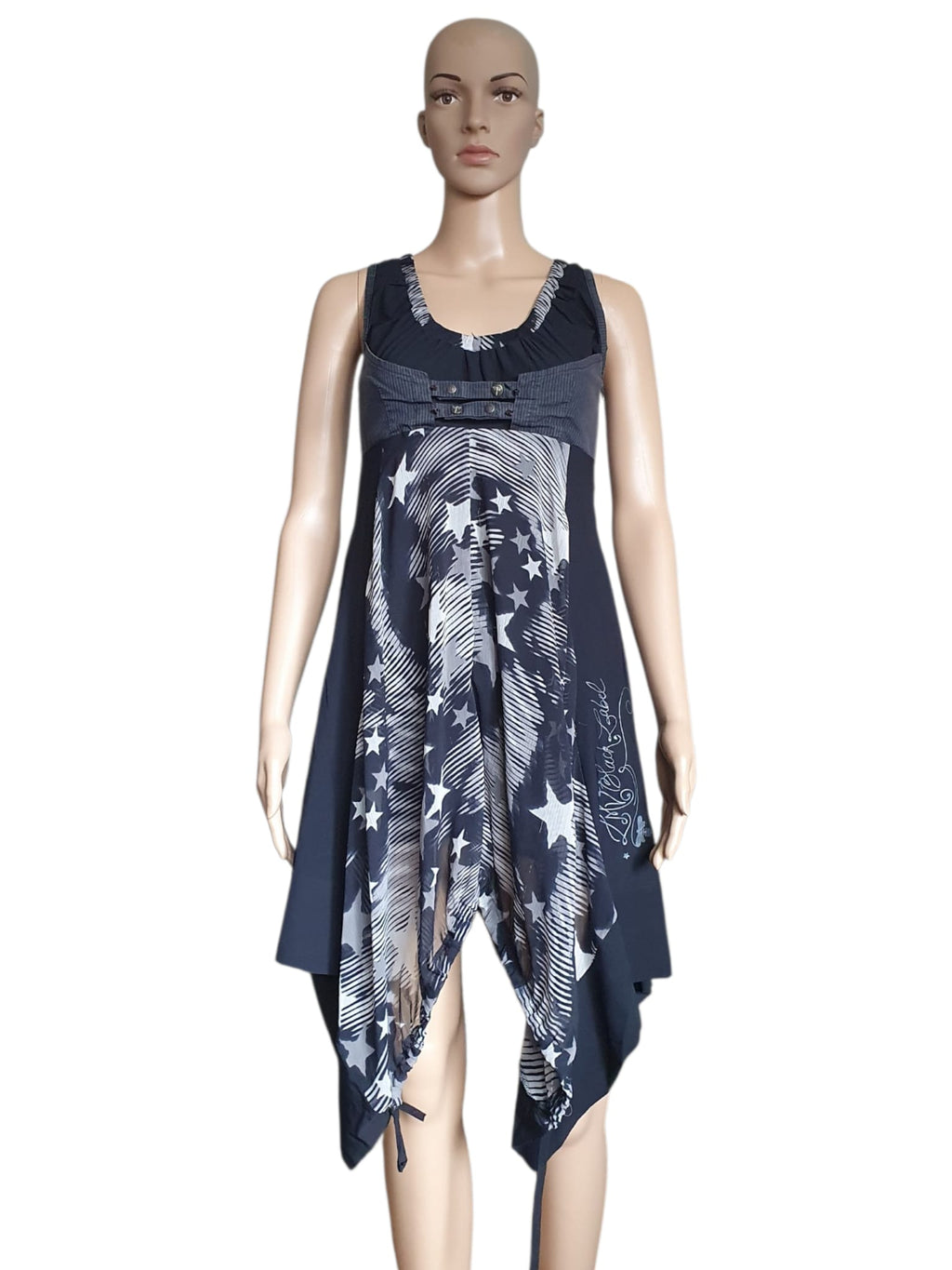 La Mode est à Vous French designer asymmetric stars dress size S