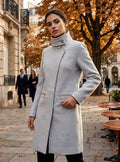 Manteau Long en Laine Gris Clair Mango (MNG Basics) – Taille 42 - Odalocca 