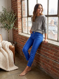 Pantalon Bleu Roi Femme Camaïeu - Taille 38 - Coupe Slim Zippée