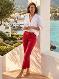 Pantalon Chino / Jeans Femme Rouge Vif - Le Phare de la Baleine (Taille 36).  Odalocca 