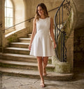 Petite robe blanche Patineuse H&M- L'indispensable Chic & Été T36.  Odalocca 