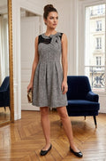 Robe Courte Patineuse Style Rétro – Dentelle et Motif Tweed – Taille 36. Odalocca 