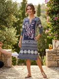 Robe Diane von Furstenberg en Soie Bleue - Tenue Mariage & Cérémonie | Taille 42