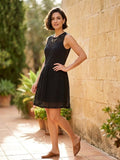Robe Noire Ajourée Best Mountain - Taille 40 - Chic & Bi-matière