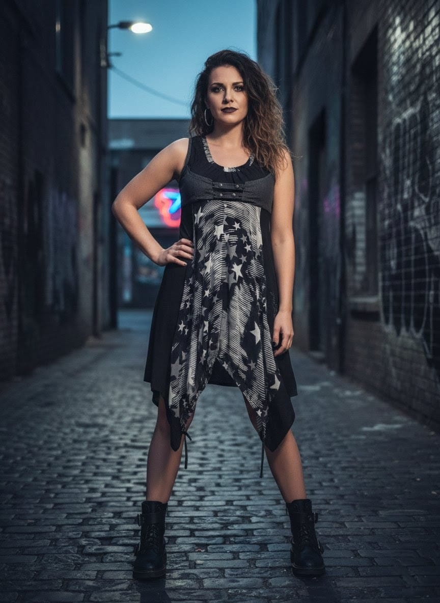 Robe asymétrique La Mode est à Vous imprimé étoiles taille 36