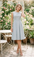 Robe d'été Tara Jarmon - Motif Floral Vintage - Bleu Pastel & Rose T36.  Odalocca 