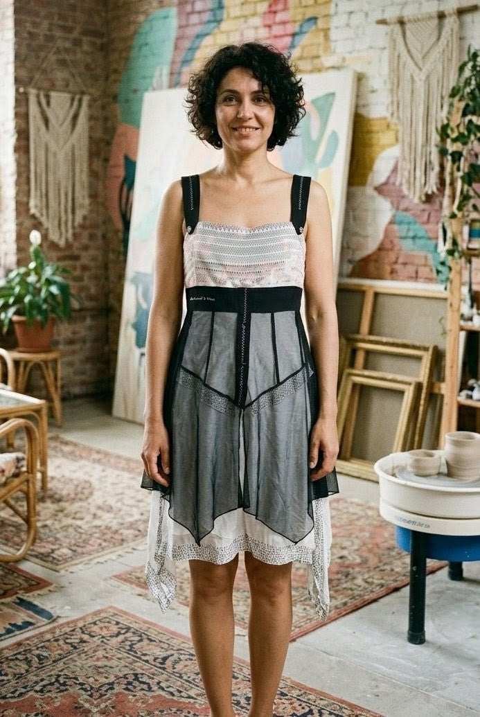 Robe de Créateur "La Mode est à Vous" – Style Bohème Chic & Asymétrique - Taille 38 (M