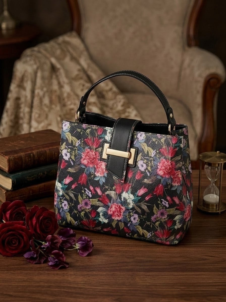 Sac à Main Laura Vita- Élégance Florale & Cuir Travaillé.  Odalocca 