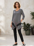 Tunique Graded Chinée – Style Asymétrique & Détails Couture T42