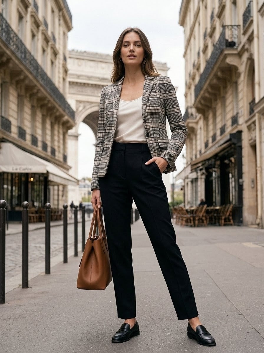 Veste Blazer Femme à Carreaux Cache Cache - Taille 36 (S). Odalocca 