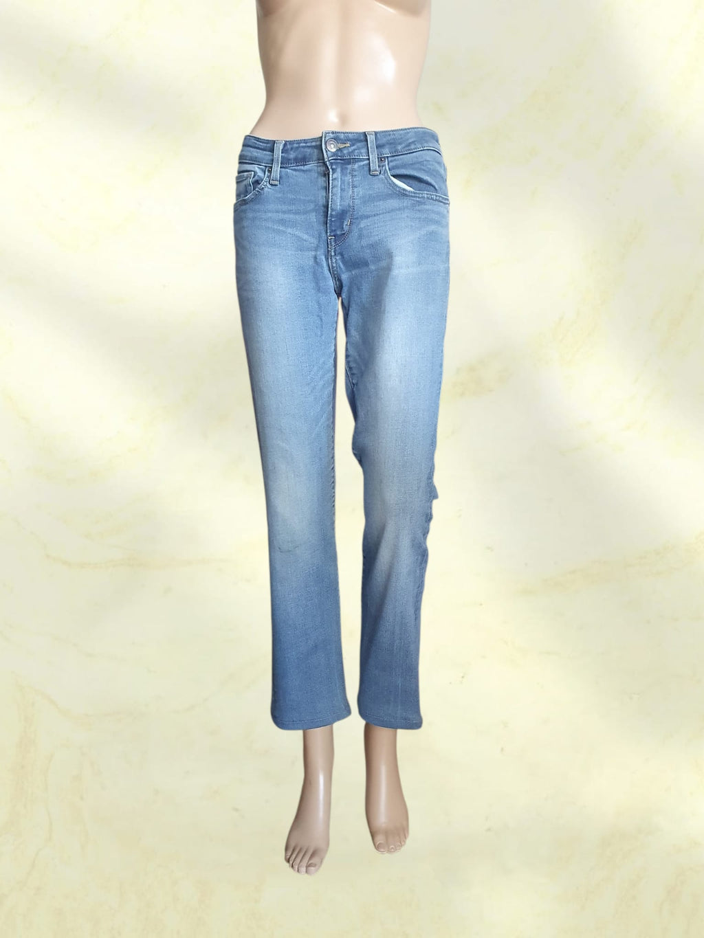Jean Levi's 714 Straight Femme - Denim Bleu Délavé - Taille W30 / 36 (S)