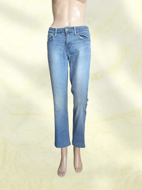 Jean Levi's 714 Straight Femme - Denim Bleu Délavé - Taille W30 / 36 (S)