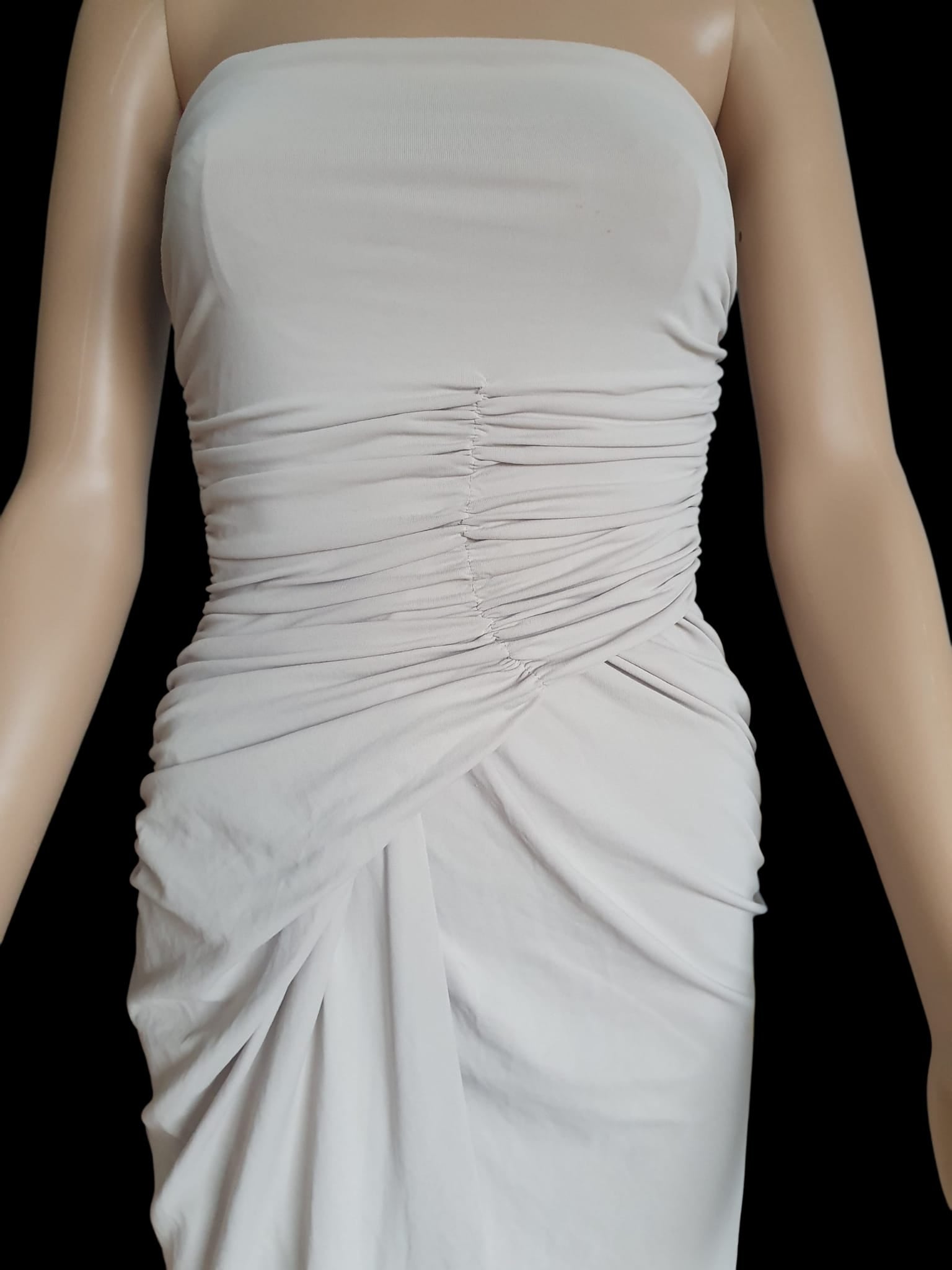 Robe Bustier Drapée Mango Suit – Beige Nude – Taille S (36)