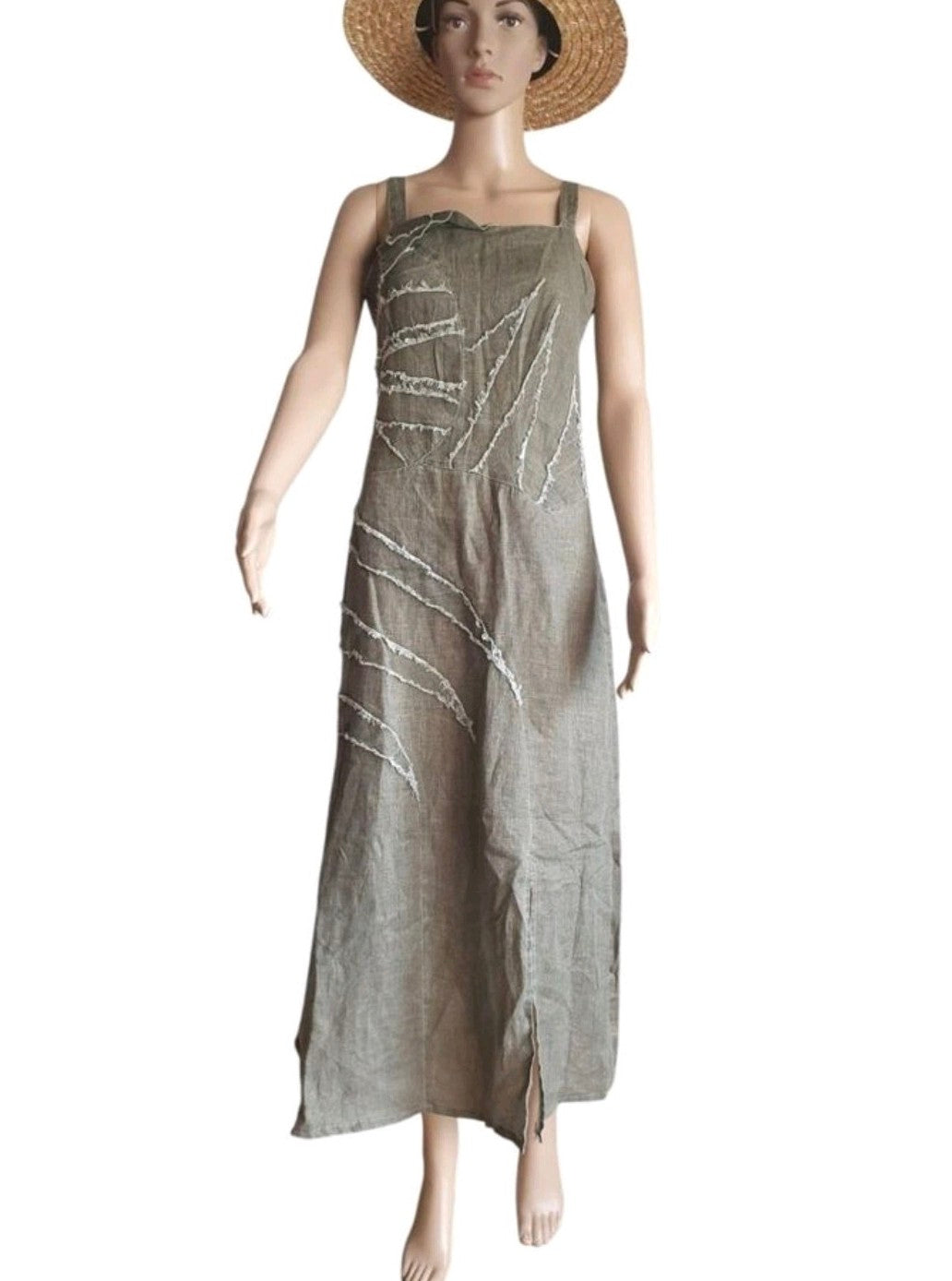 Robe en lin Gris Kaki- Un Point C’est Tout- Taille 36