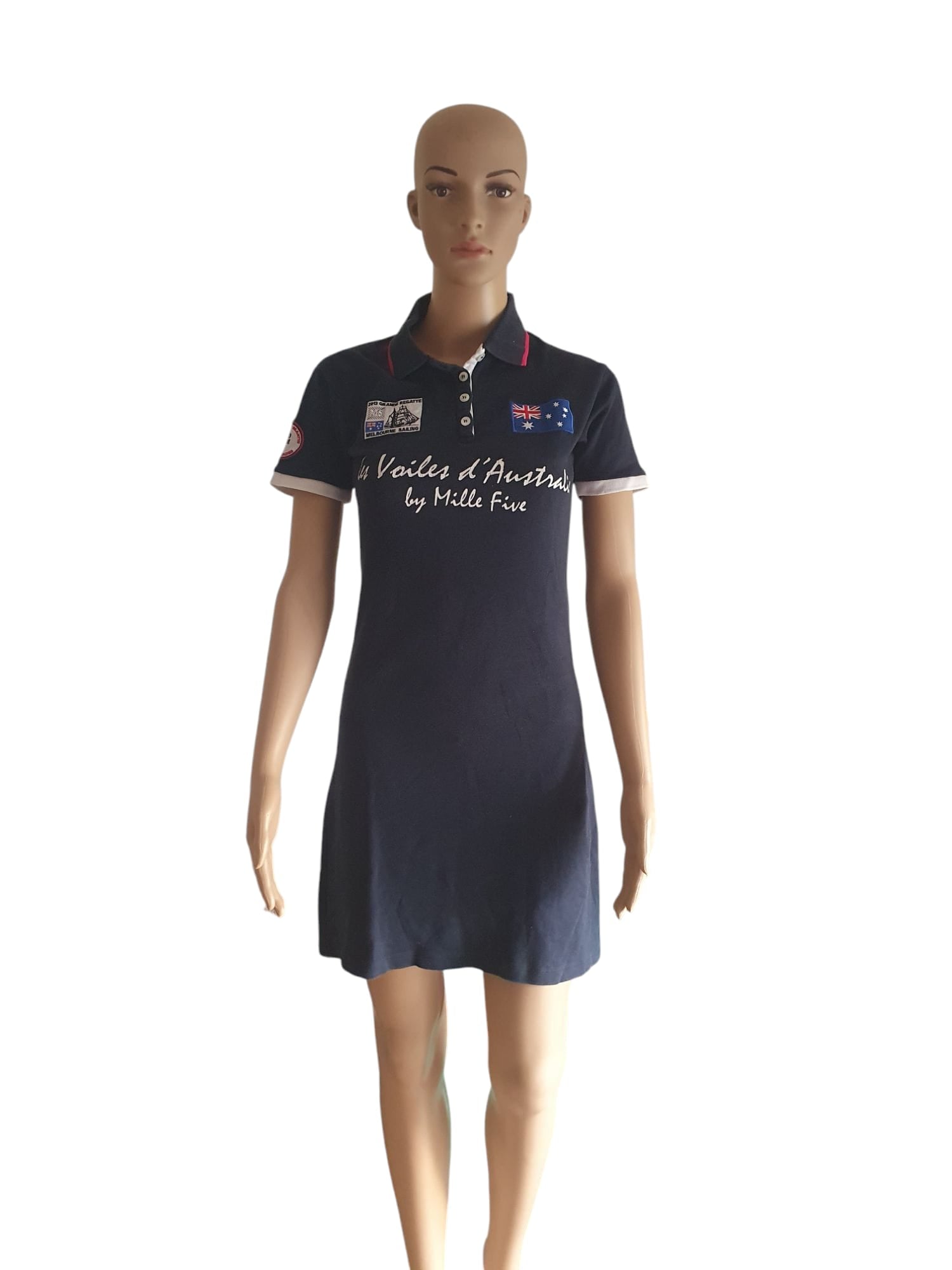 Robe Polo style Nautique Chic. Taille 38