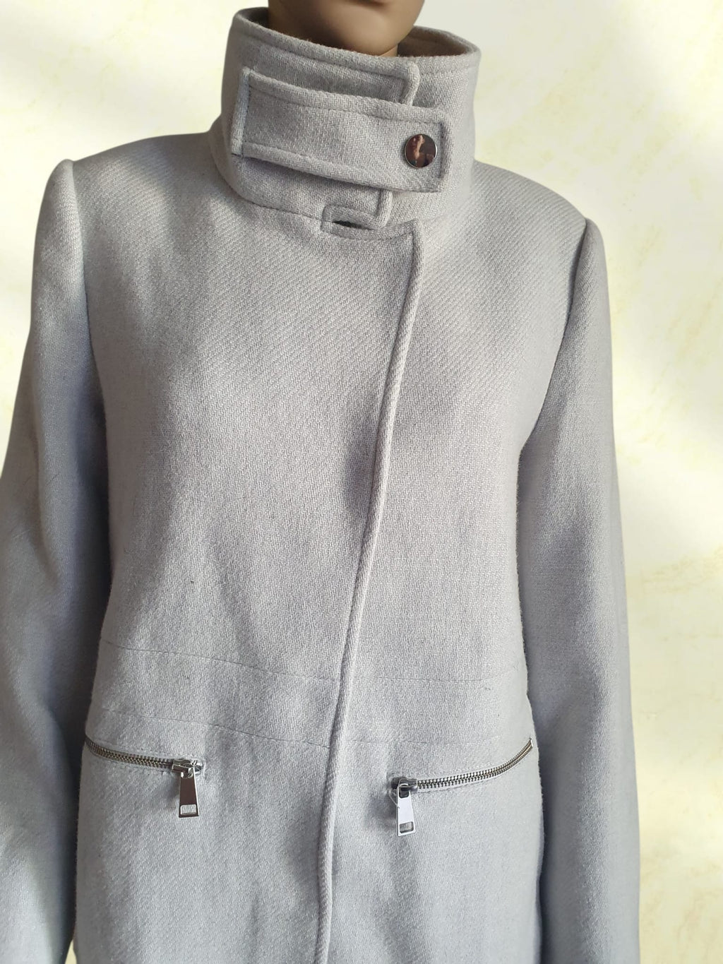 Manteau Long en Laine Gris Clair Mango (MNG Basics) – Taille 42