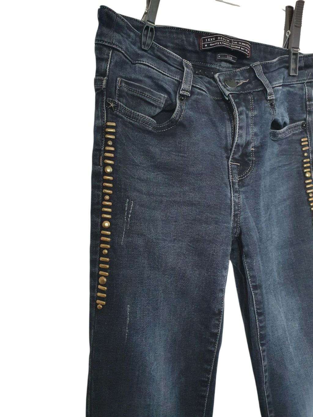 Jean Slim IKKS Bleu Foncé – Détails Biker & Coupe Sculptante