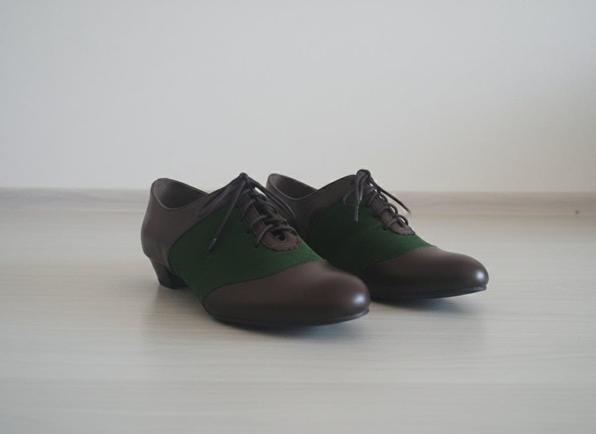 Chaussures Andrea Conti- Style Rétro Chic - Cuir & Daim - T40