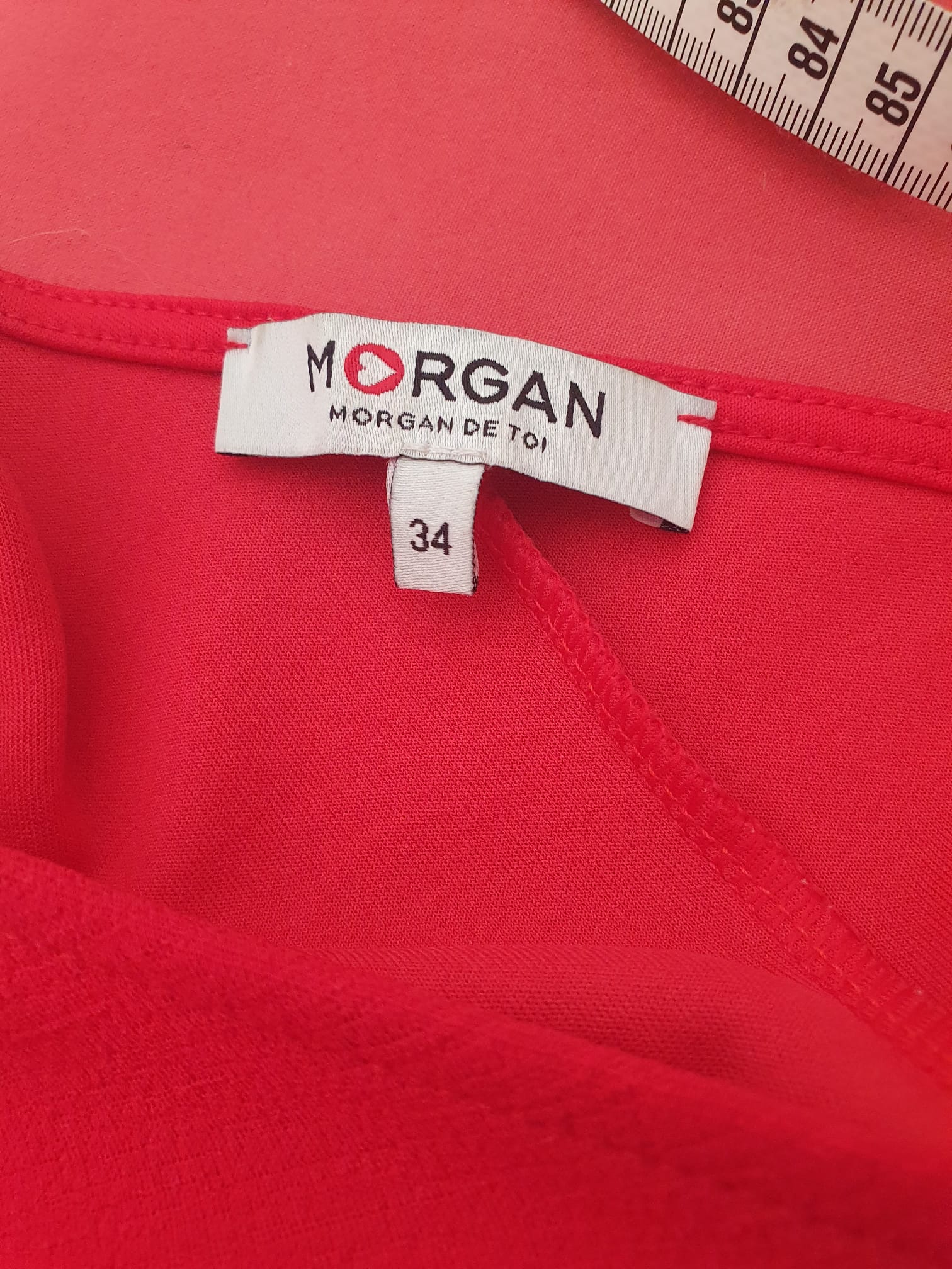 Robe Rouge Asymétrique Ajustée - MORGAN DE TOI - Taille 34