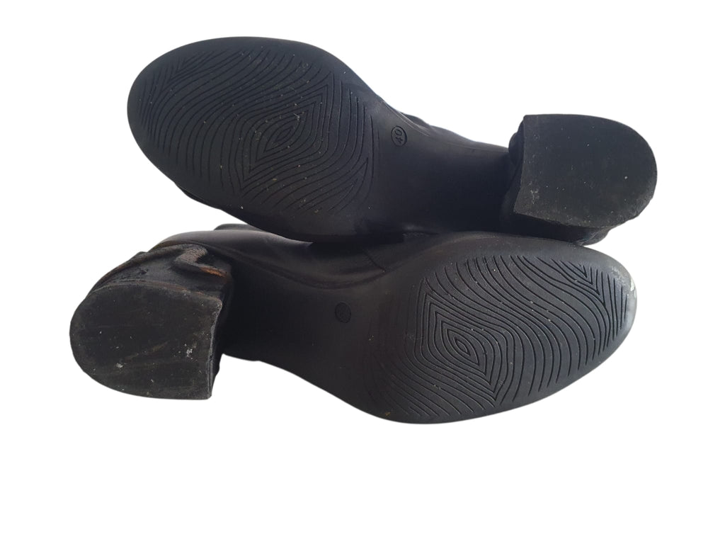 Bottines en Cuir de Créateur Papucei – Modèle Sculptural Noir & Bronze - Pointure 40
