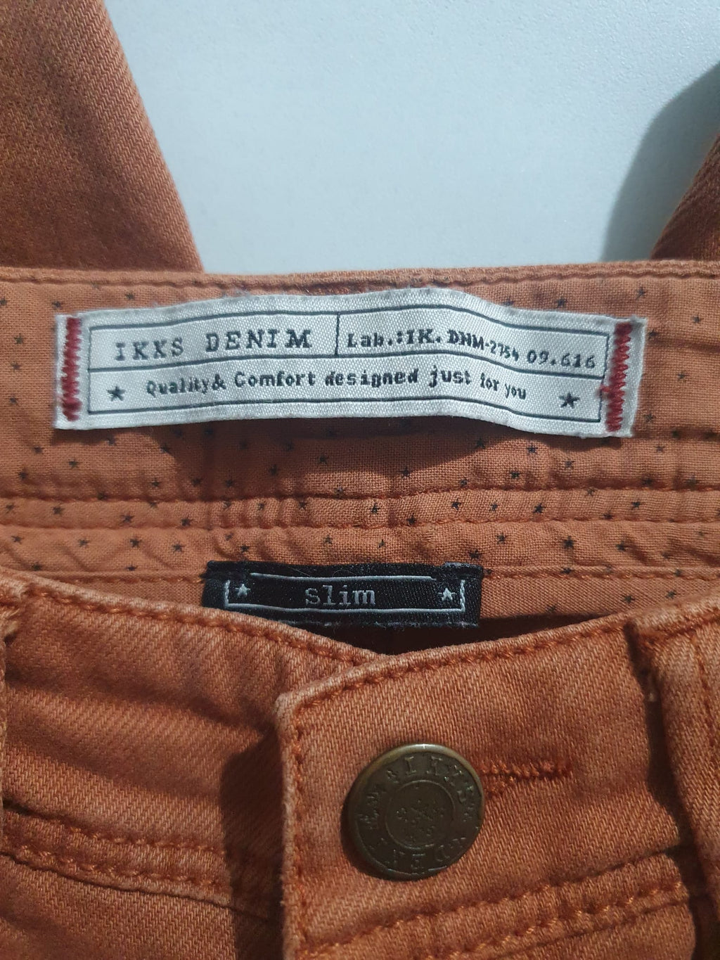 Jean Slim Femme IKKS Denim - Terracotta / Marron Rouille - Taille 36 (27 US)