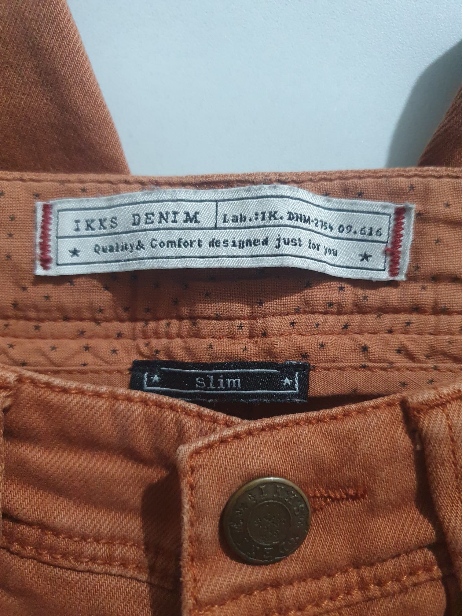 Jean Slim Femme IKKS Denim - Terracotta / Marron Rouille - Taille 36 (27 US)