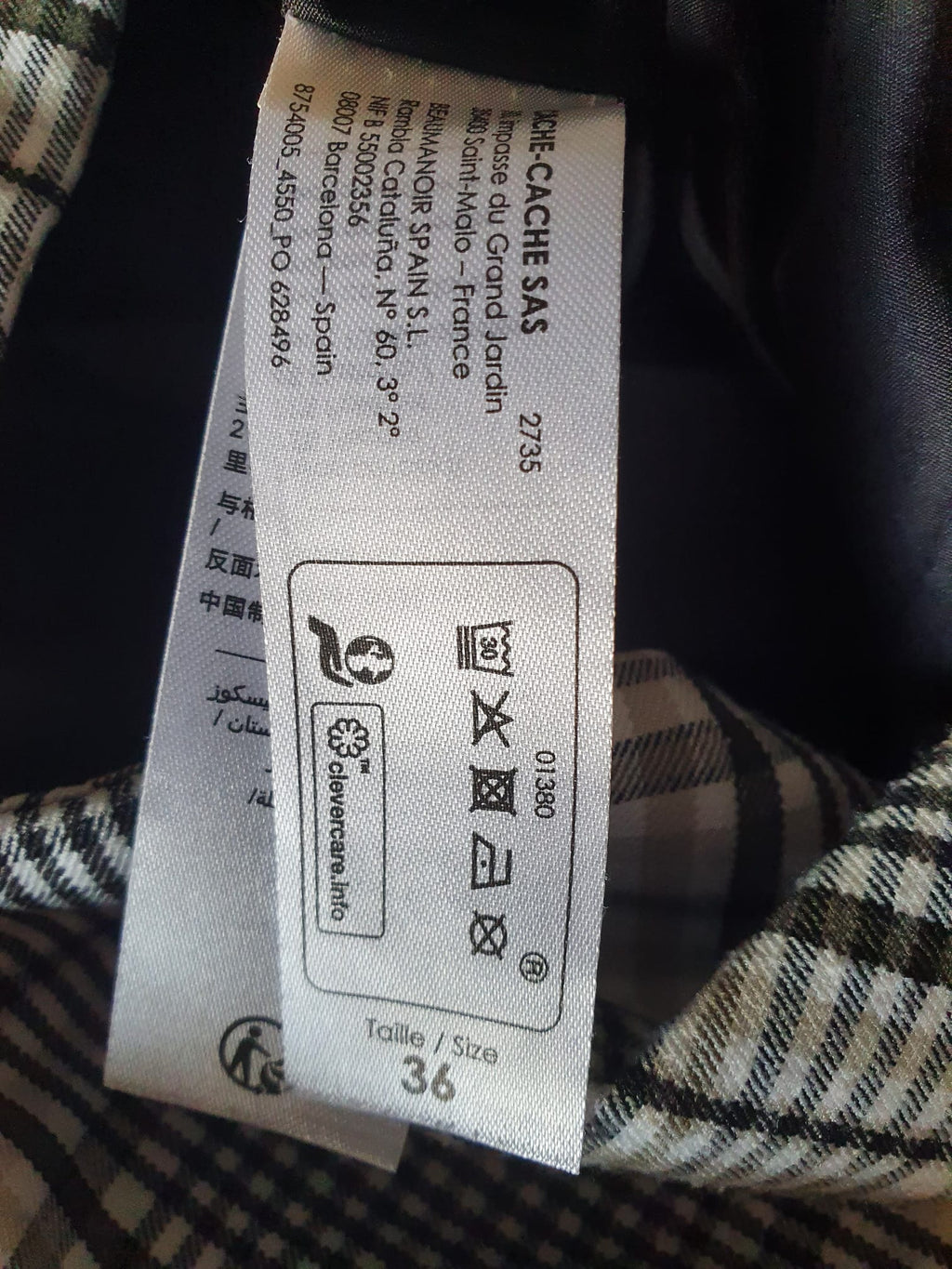 Veste Blazer Femme à Carreaux Cache Cache - Taille 36 (S)