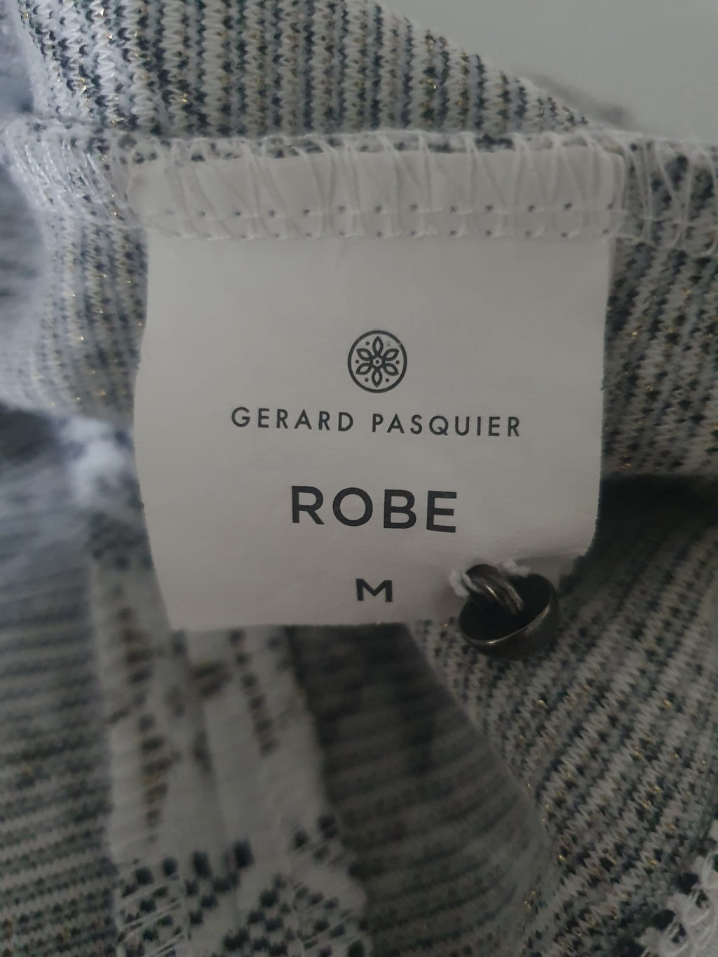Robe Courte Imprimée Gerard Pasquier – Chic, Géométrique & Fils Métallisés T38
