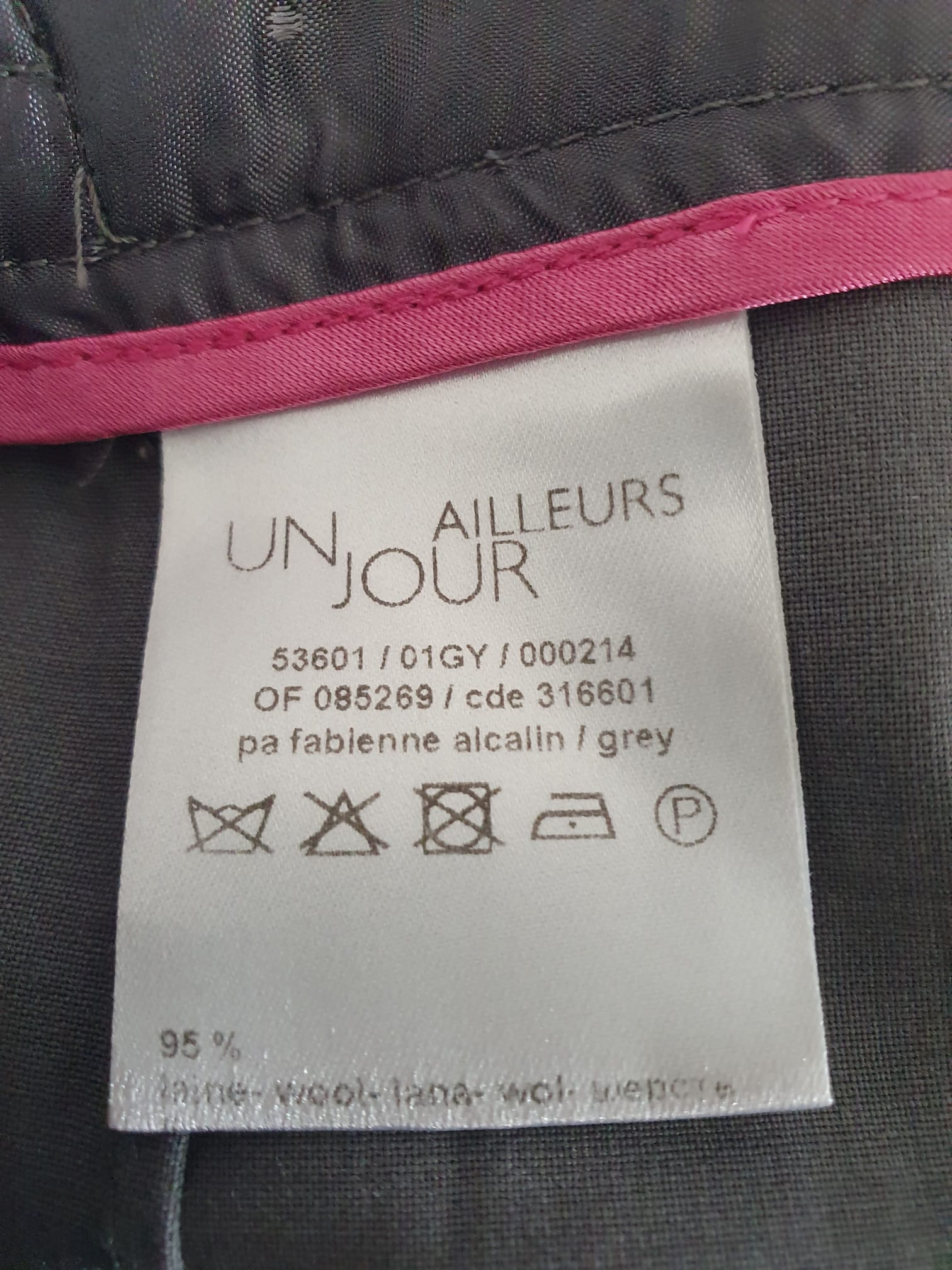 Pantalon Droit Un Jour Ailleurs - Modèle "Fabienne" - Laine Froide & Élasthanne - Gris T40