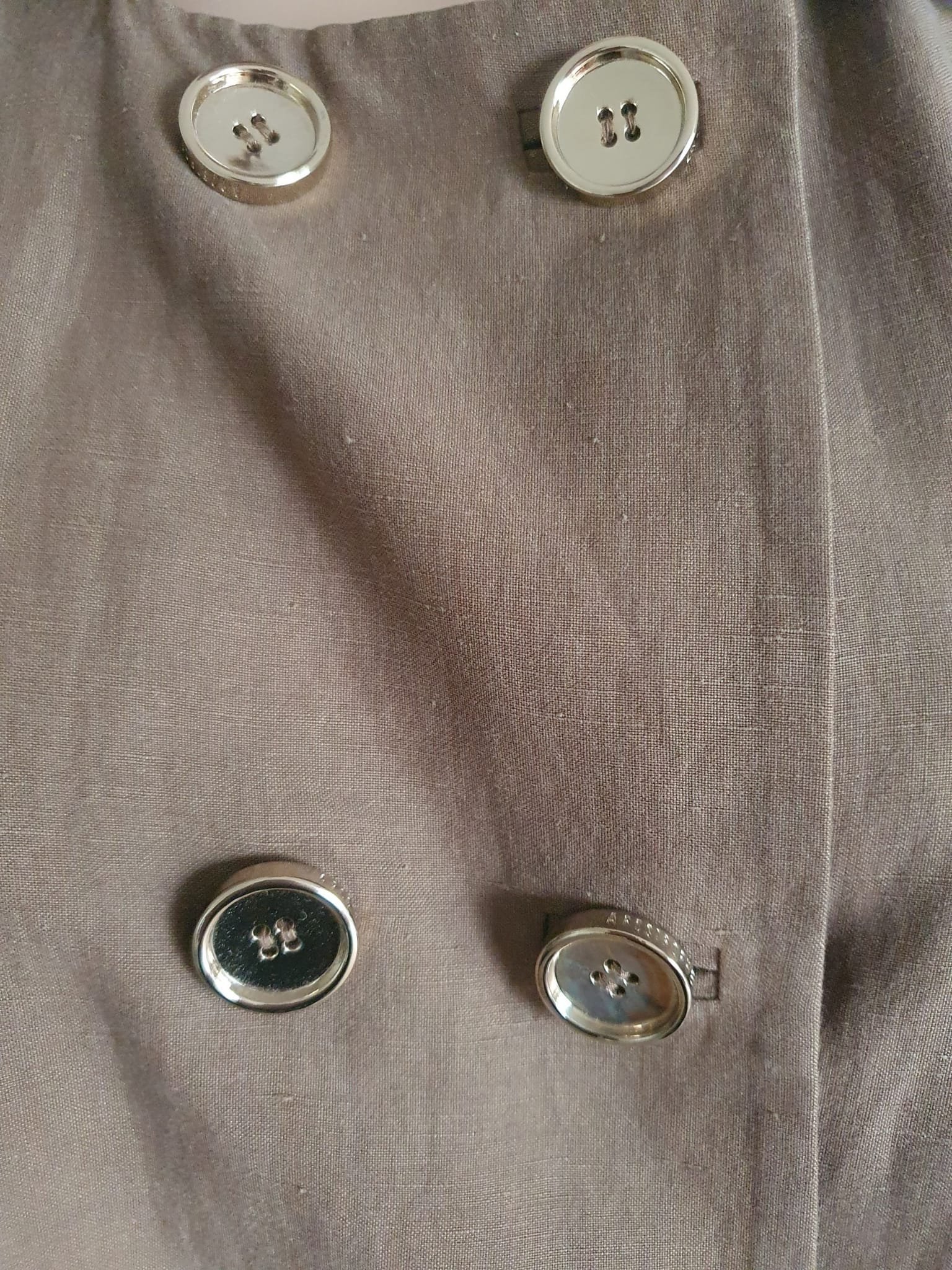Veste Courte Croisée Apostrophe –  Soie &  Lin – Marron Camel / Chocolat T46