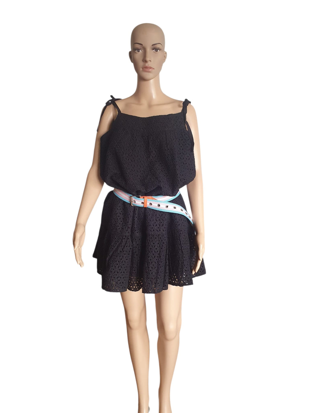 Robe Courte GAP en Broderie Anglaise Noire - 100% Coton - Neuve T40