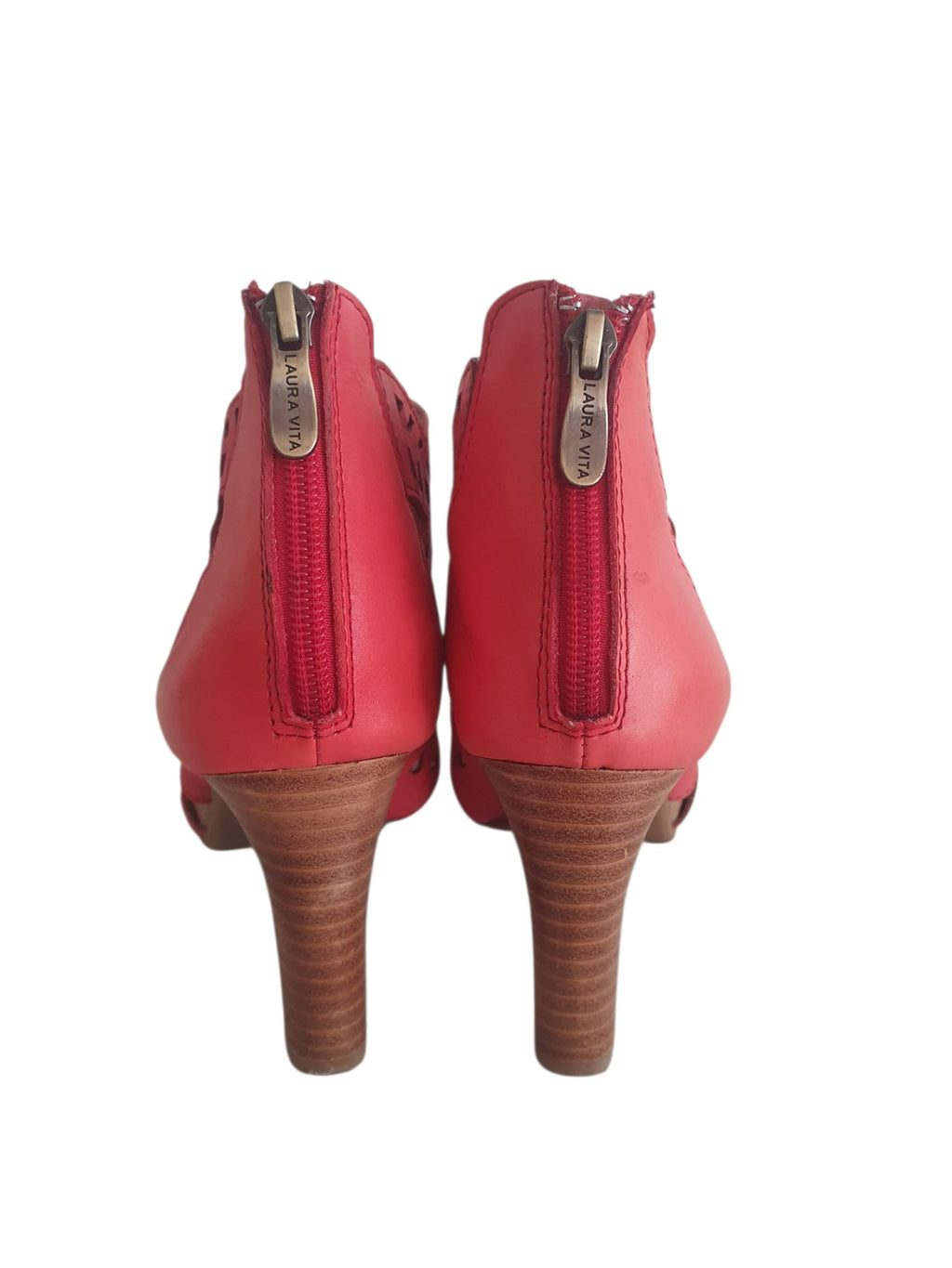 Sandales Laura Vita en Cuir Rouge- Élégance & Confort- Pointure 40