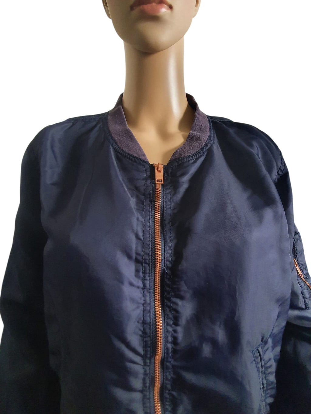 Bomber Bleu Marine H&M – Veste Légère Mi-Saison – Taille 38 (M)