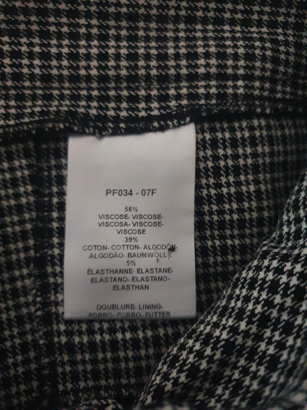 Pantalon Caroll 7/8ème à Motif Pied-de-Poule – Taille 36